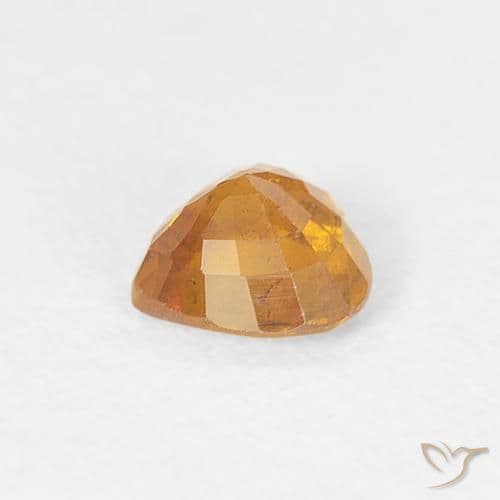0.46ct Amber Orange Sapphire, Heart Shape, 4.5x4.5 mm