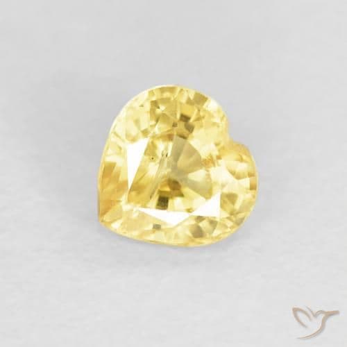 0.38ct Tuscany Yellow Sapphire, Heart Shape, 4.4x4.3 mm