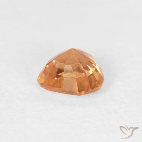 0.45ct Medium Orange Sapphire, Heart Shape, 4.5x4.3 mm