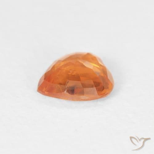 0.41ct Bright Orange Sapphire, Heart Shape, 4.7x4.7 mm