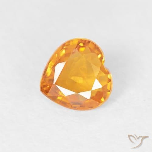 0.38ct Apricot Orange Sapphire, Heart Shape, 4.5x4.5 mm