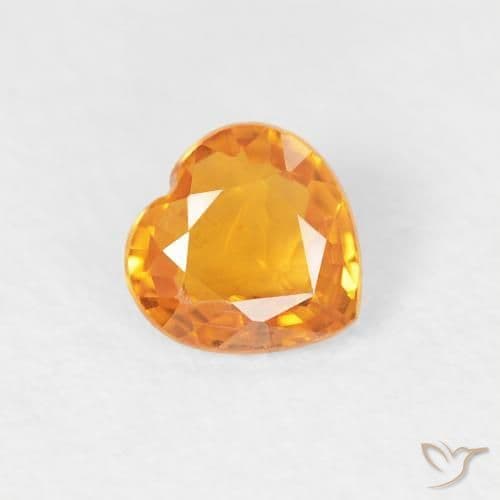 0.38ct Apricot Orange Sapphire, Heart Shape, 4.5x4.5 mm