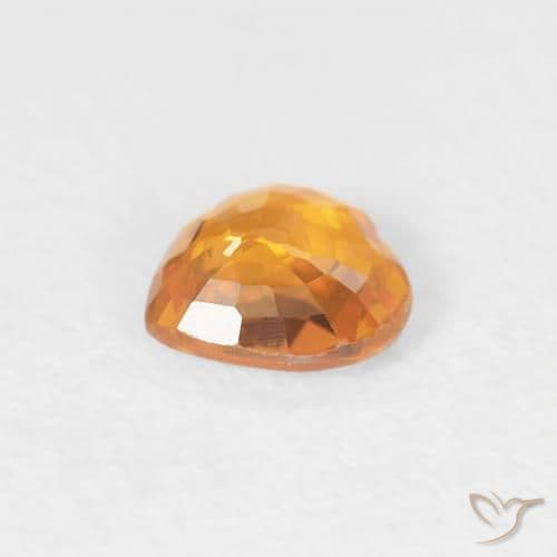 0.38ct Apricot Orange Sapphire, Heart Shape, 4.5x4.5 mm