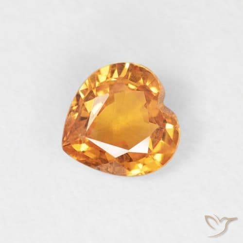 0.40ct Apricot Orange Sapphire, Heart Shape, 4.5x4.5 mm