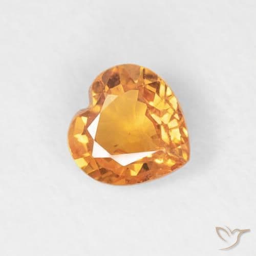 0.40ct Apricot Orange Sapphire, Heart Shape, 4.5x4.5 mm