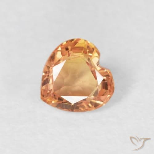 0.43ct Tiger Orange Sapphire, Heart Shape, 4.6x4.6 mm