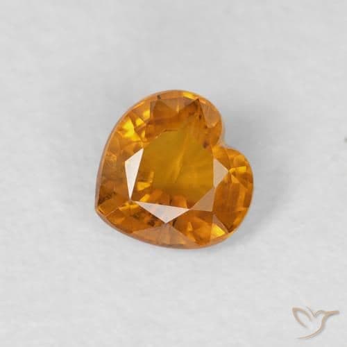 0.36ct Apricot Orange Sapphire, Heart Shape, 4.4x4.2 mm