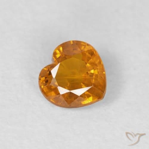 0.36ct Apricot Orange Sapphire, Heart Shape, 4.4x4.2 mm