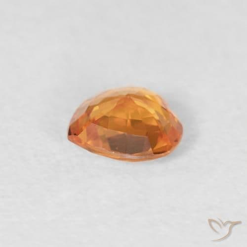 0.35ct Medium Orange Sapphire, Heart Shape, 4.5x4.5 mm