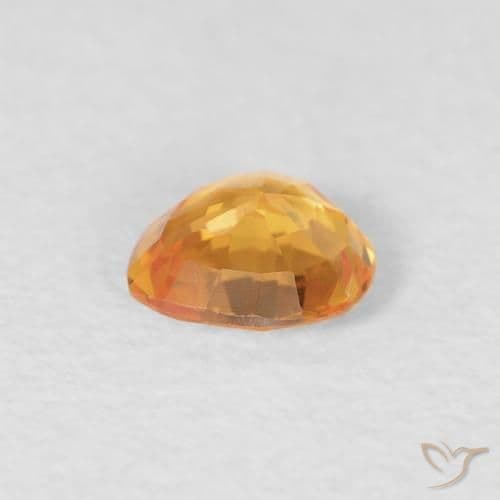 0.40ct Natural Orange-Gold Sapphire, Heart Shape, 4.7x4.6 mm
