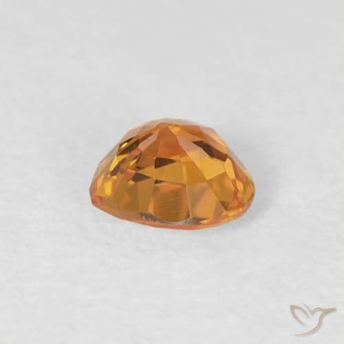 0.44ct Natural Orange-Gold Sapphire, Heart Shape, 4.5x4.5 mm
