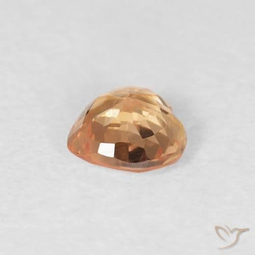 0.38ct Medium Orange Sapphire, Heart Shape, 4.5x4.4 mm
