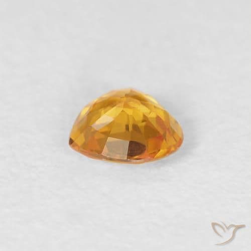 0.32ct Dark Orange-Gold Sapphire, Heart Shape, 4.4x4.3 mm