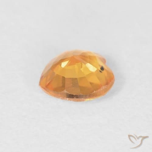 0.44ct Bright Orange Sapphire, Heart Shape, 4.6x4.5 mm