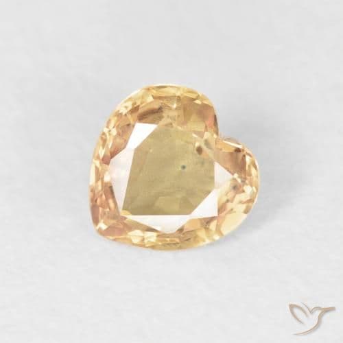 0.48ct Natural Golden Sapphire, Heart Shape, 4.7x4.6 mm