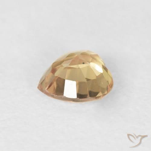 0.48ct Natural Golden Sapphire, Heart Shape, 4.7x4.6 mm