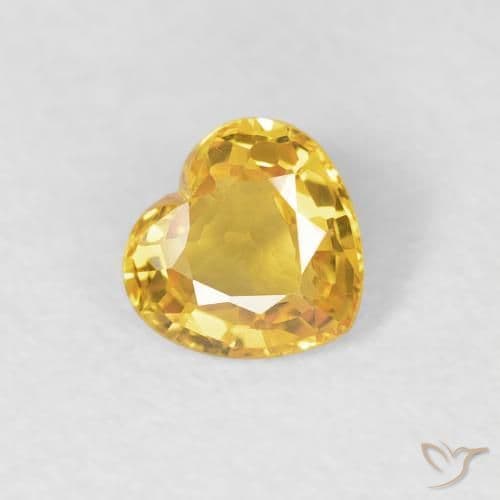 0.38ct Natural Golden Sapphire, Heart Shape, 4.6x4.4 mm