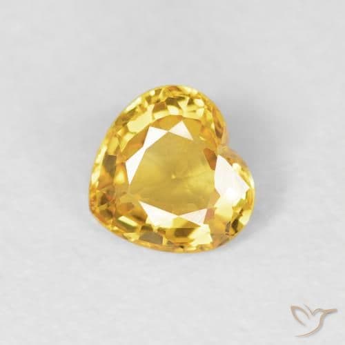 0.38ct Natural Golden Sapphire, Heart Shape, 4.6x4.4 mm