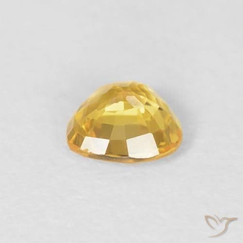0.38ct Natural Golden Sapphire, Heart Shape, 4.6x4.4 mm
