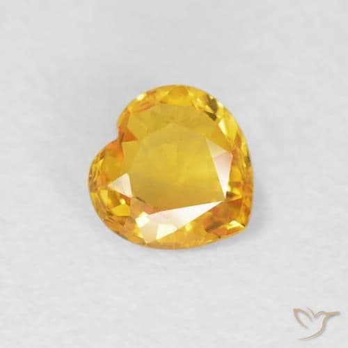 0.39ct Golden Orange Sapphire, Heart Shape, 4.6x4.5 mm