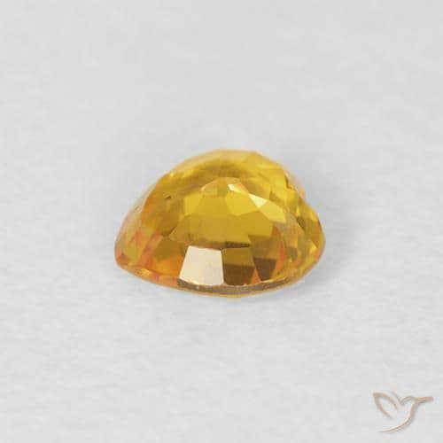 0.39ct Golden Orange Sapphire, Heart Shape, 4.6x4.5 mm