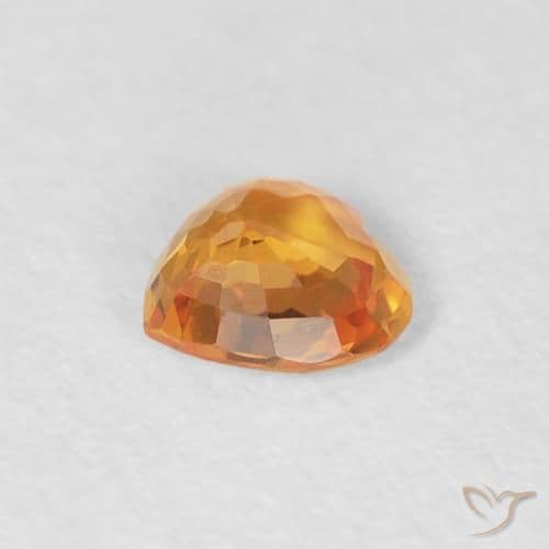 0.40ct Bright Orange Sapphire, Heart Shape, 4.6x4.5 mm