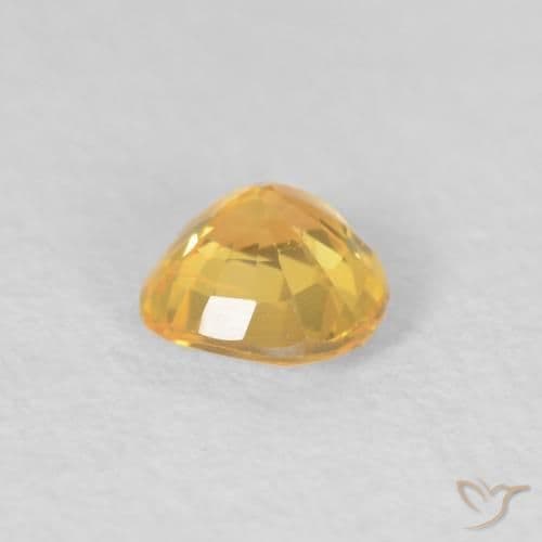0.44ct Natural Medium Gold Sapphire, Heart Shape, 4.6x4.3 mm