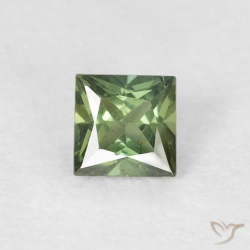0.40ct Natural Deep Green Sapphire, Square, 3.6x3.6 mm