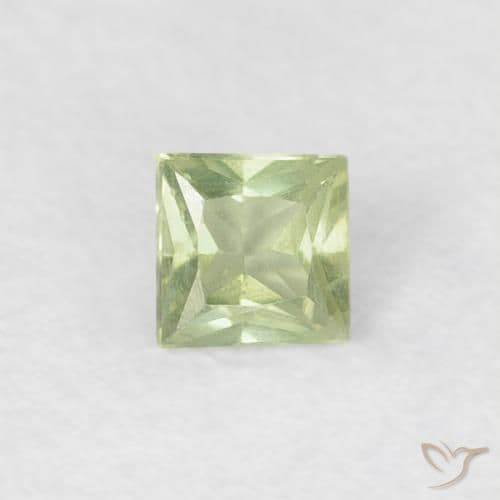 0.18ct Light Yellow Green Sapphire, Square, 3.1x3.1 mm