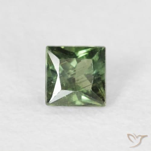0.20ct Natural Dark Green Sapphire, Square, 3x3 mm