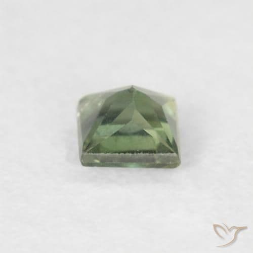 0.20ct Natural Dark Green Sapphire, Square, 3x3 mm