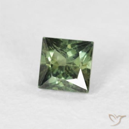 0.24ct Natural Dark Green Sapphire, Square, 3.1x3 mm