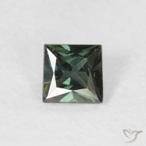 0.30ct Natural Earthy Green Sapphire, Square, 3.5x3.4 mm