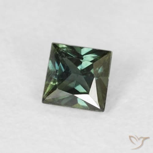 0.30ct Natural Earthy Green Sapphire, Square, 3.5x3.4 mm