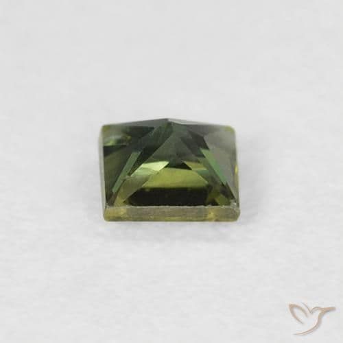0.30ct Natural Earthy Green Sapphire, Square, 3.5x3.4 mm
