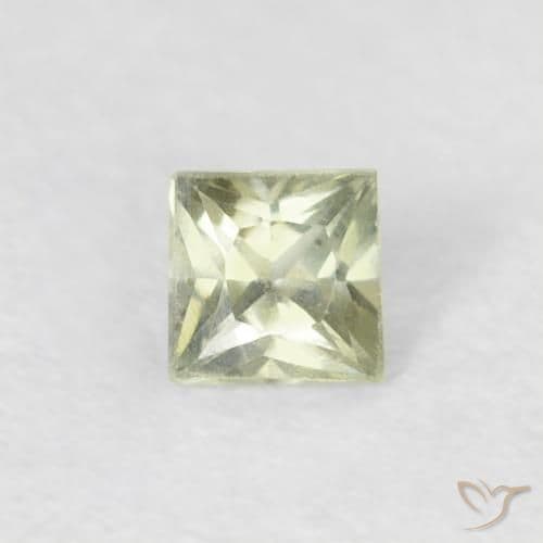 1.55ct Natural Light Green Sapphire, Square, 3x3 mm