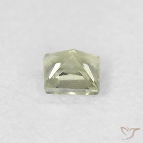 0.20ct Natural Warm Green Sapphire, Square, 3x2.9 mm