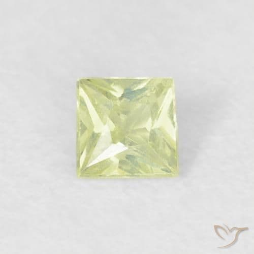0.18ct Natural Medium Light-Yellow Sapphire, Square, 3x3 mm