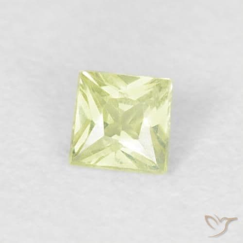 0.18ct Natural Medium Light-Yellow Sapphire, Square, 3x3 mm