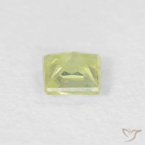 0.18ct Natural Medium Light-Yellow Sapphire, Square, 3x3 mm