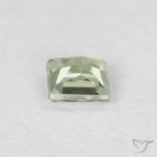 0.20ct Natural Pale Moss Green Sapphire, Square, 3x3 mm