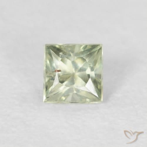 0.24ct Natural Very Light Green Sapphire, Square, 3x3 mm