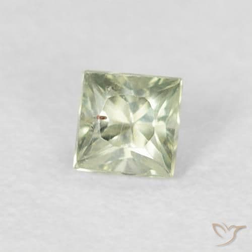 0.24ct Natural Very Light Green Sapphire, Square, 3x3 mm