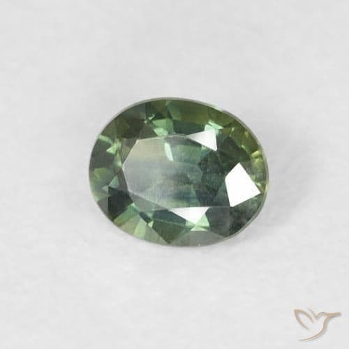 0.38ct Pale Forest Green Sapphire, Oval Cut, 4.6x3.8 mm