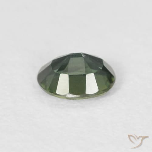 0.38ct Pale Forest Green Sapphire, Oval Cut, 4.6x3.8 mm