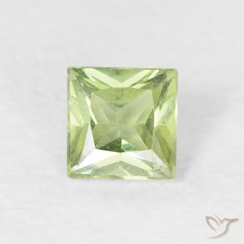 0.20ct Natural Light Yellow Green Sapphire, Square, 3.1x3 mm