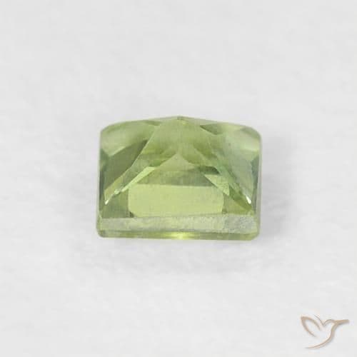 0.20ct Natural Light Yellow Green Sapphire, Square, 3.1x3 mm