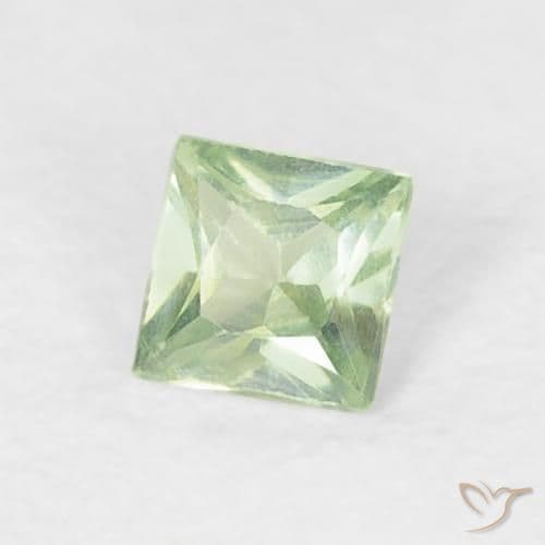 0.18ct Natural Very Light Green Sapphire, Square, 3x3 mm