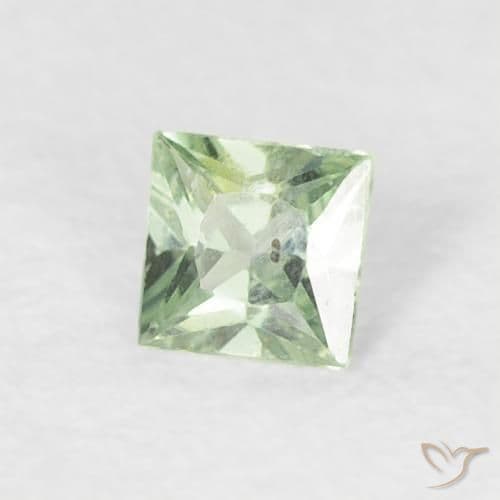 0.16ct Natural Very Light Green Sapphire, Square, 3x2.9 mm