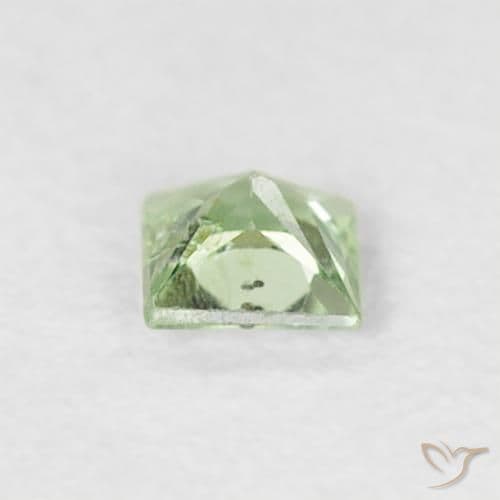 0.16ct Natural Very Light Green Sapphire, Square, 3x2.9 mm